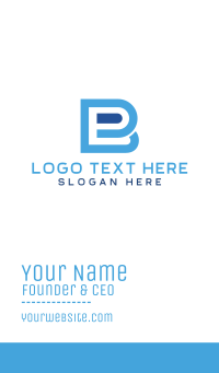 Blue Outline B Business Card Design