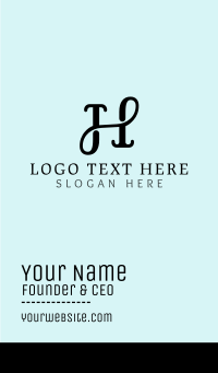 Classic Cursive H Business Card Design