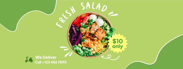 Fresh Salad Delivery Facebook Cover Design Image Preview
