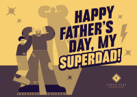 Superhero Father's Day Postcard Image Preview