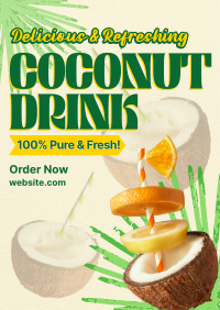 Refreshing Coconut Drink Flyer Design