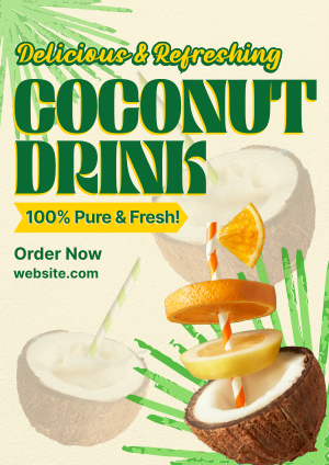 Refreshing Coconut Drink Flyer Image Preview