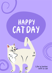 Swirly Cat Day Flyer Design
