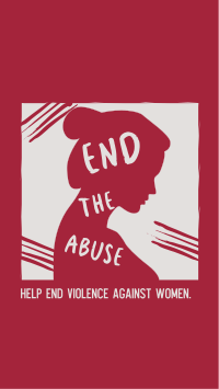 End the Abuse Woman Silhouette Facebook Story Design