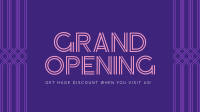 Minimalist Art Deco Grand Opening Facebook Event Cover Design