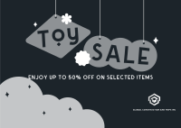 Cute Toys Sale Promo Postcard Image Preview