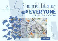 Financial Literacy Podcast Postcard Design