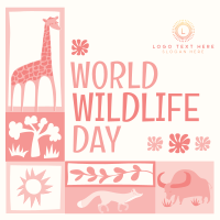 Paper Cutout World Wildlife Day Instagram Post Design