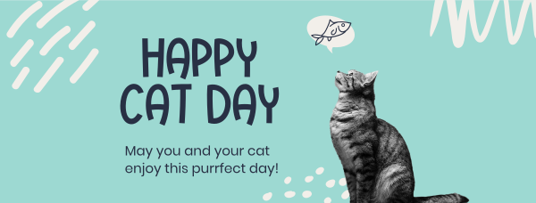 Simple Cat Day Facebook Cover Design Image Preview