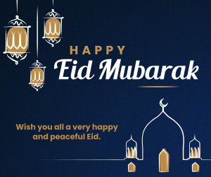 Eid Mubarak Lanterns Facebook post Image Preview