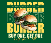 Double Burger Promo Facebook Post Design