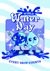 Cartoon Water Day Poster Design