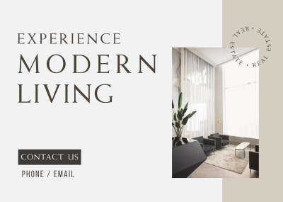 Simple Modern Living Postcard Image Preview