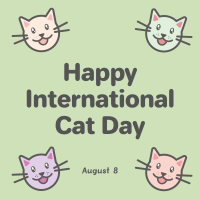 Colorful International Cat Day Instagram post Image Preview