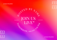 Join Us Live Gradient Postcard Image Preview
