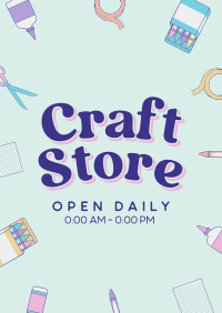 Kawaii Craft Shop Poster Design