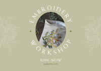 Embroidery Workshop Postcard Design