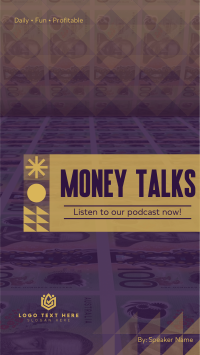 Money Talks Podcast Facebook Story Design