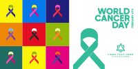 Multicolor Cancer Day Twitter post Image Preview