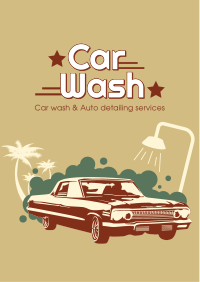 Vintage Carwash Flyer Design