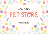 Pet Store Now Open Postcard Image Preview