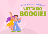 Lets Dance in International Dance Day Postcard Design