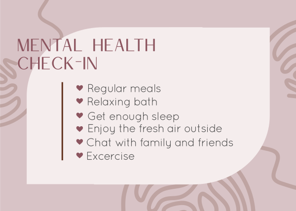 Mental Health Check Postcard Design