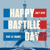 Bastille Day Instagram Post Design