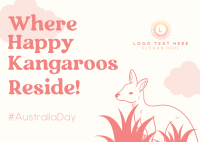 Fun Kangaroo Australia Day Postcard Image Preview