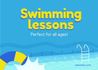 Swimming Lessons Postcard Design