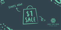 $1 Sale Doodle Twitter post Image Preview