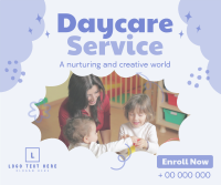 Cloudy Daycare Service Facebook Post Design