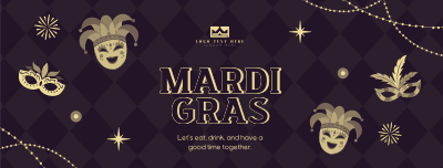 Mardi Gras Masquerade Facebook cover Image Preview