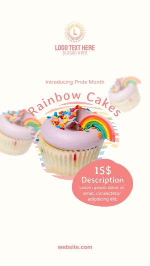 Pride Rainbow Cupcake Instagram story