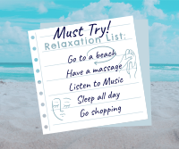Beach Relaxation List Facebook Post Design
