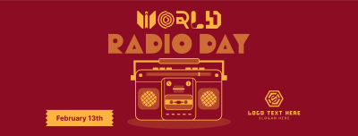 Radio Day Retro Facebook cover Image Preview