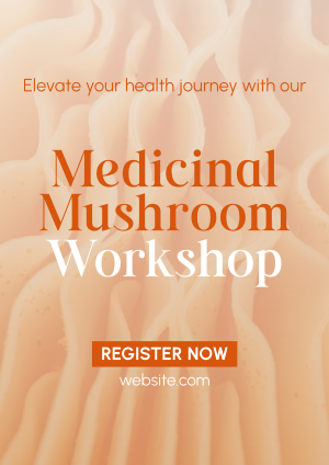 Minimal Medicinal Mushroom Workshop Flyer Image Preview