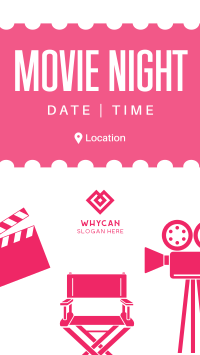 Minimalist Movie Night TikTok Video Image Preview