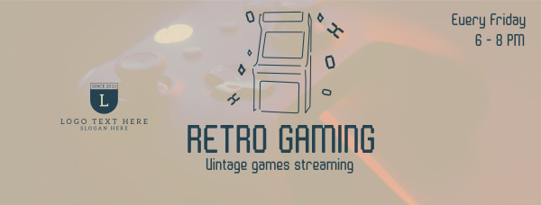 Retro Gaming Facebook Cover Design Image Preview