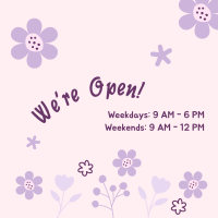 We're Open Flower Power Instagram post Image Preview