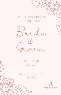 Minimal Floral Wedding Invitation Image Preview