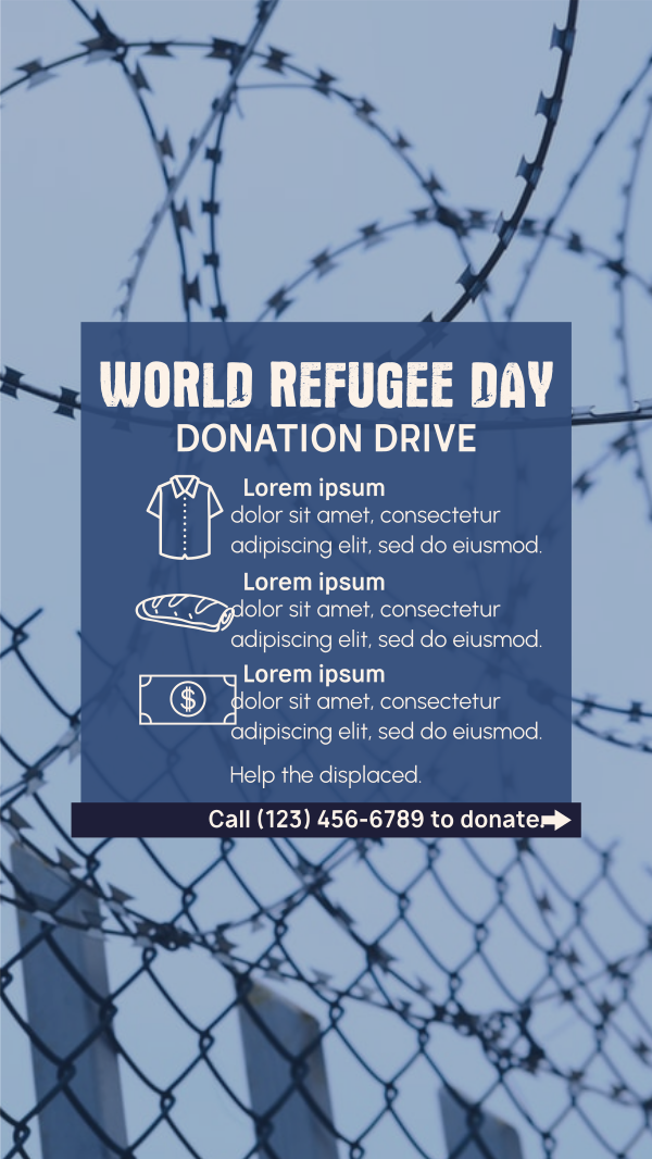 World Refugee Day Donation Drive Instagram Story Design Image Preview