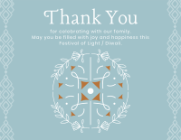 Diwali Lantern Thank You Card Design