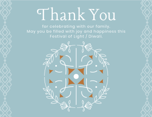 Diwali Lantern Thank You Card Image Preview