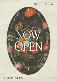 Flower Shop Open Now Flyer Design