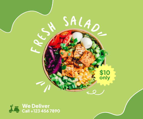 Fresh Salad Delivery Facebook Post Design Image Preview