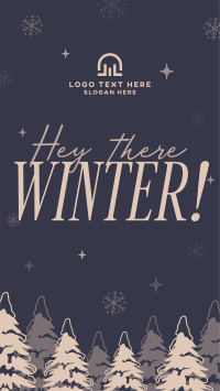 Hey There Winter Greeting Facebook story Image Preview