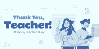 Thank You Teacher Twitter Post Design