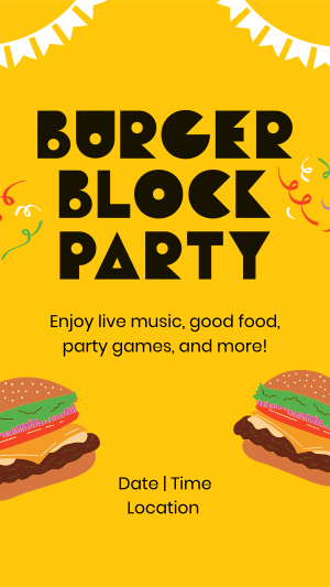 Burger Block Party Facebook story Image Preview