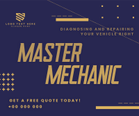 Abstract Professional Motor Mechanic Facebook Post Design